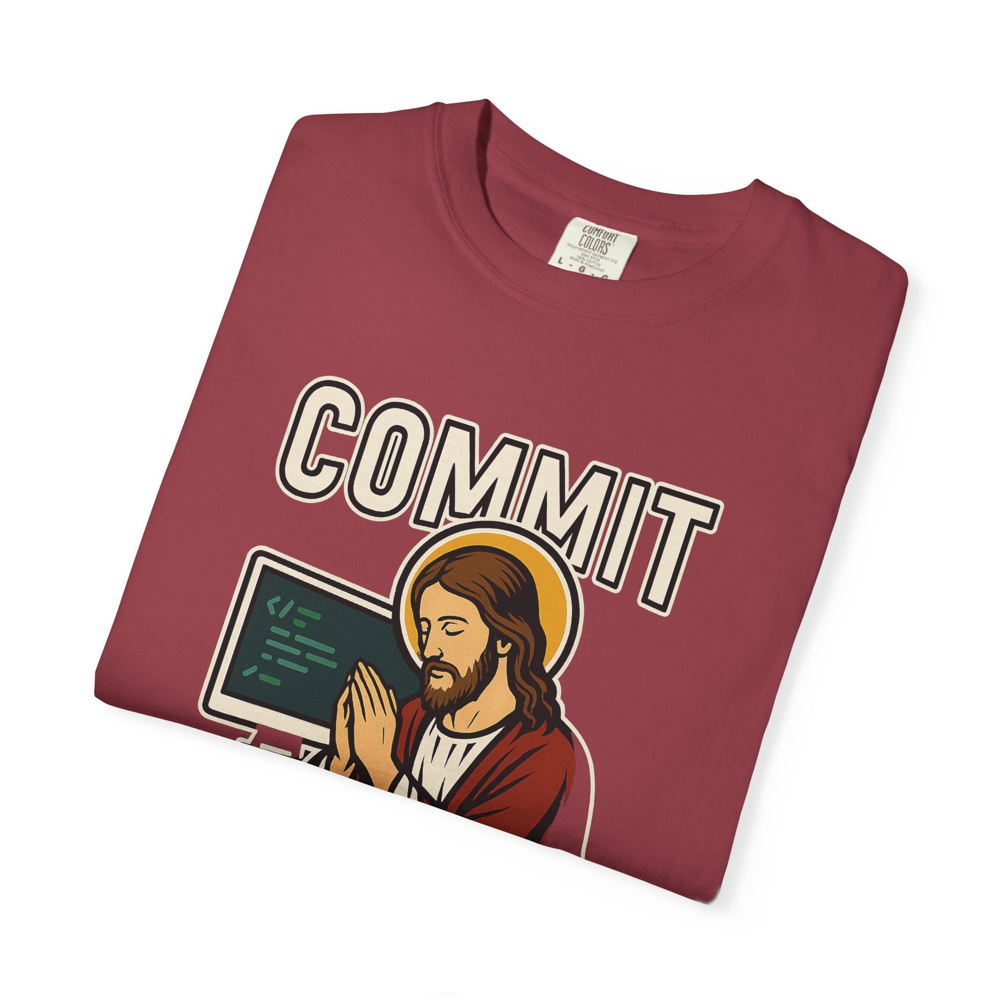 Commit Push Pray Jesus Tech Developer T-shirt