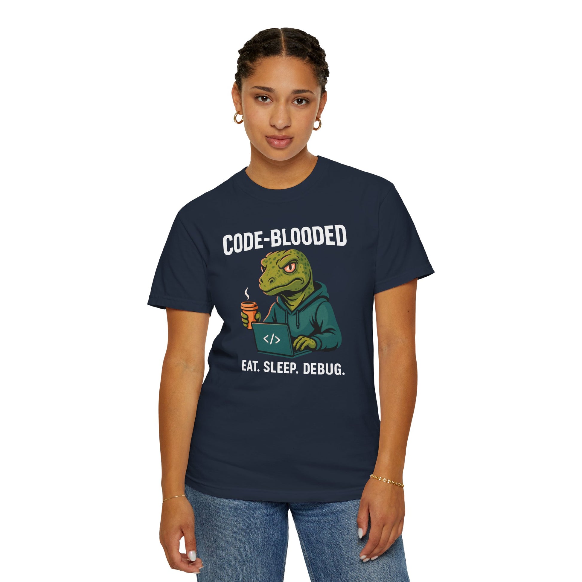 Code-Blooded Reptile Lizard Tech Developer T-shirt
