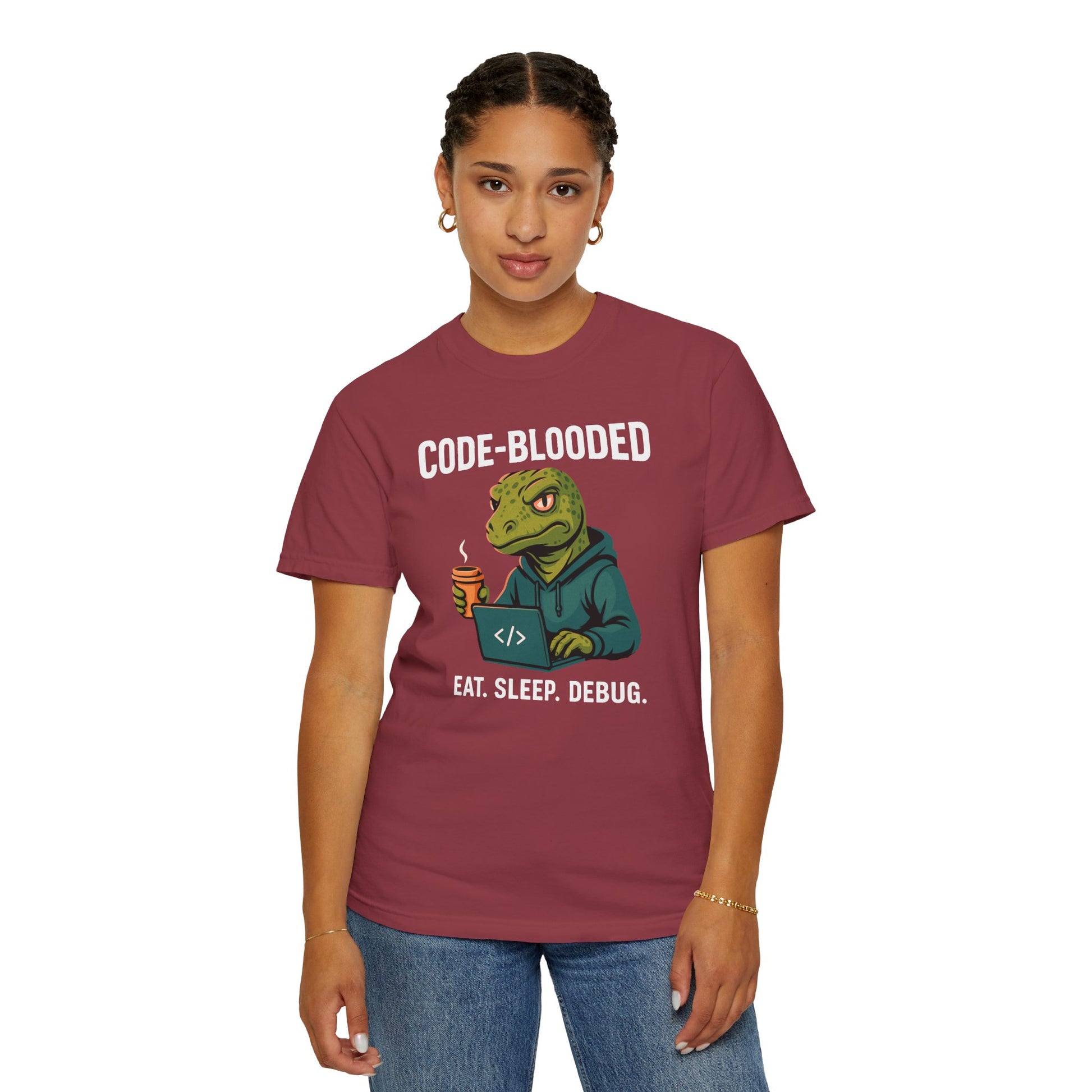 Code-Blooded Reptile Lizard Tech Developer T-shirt