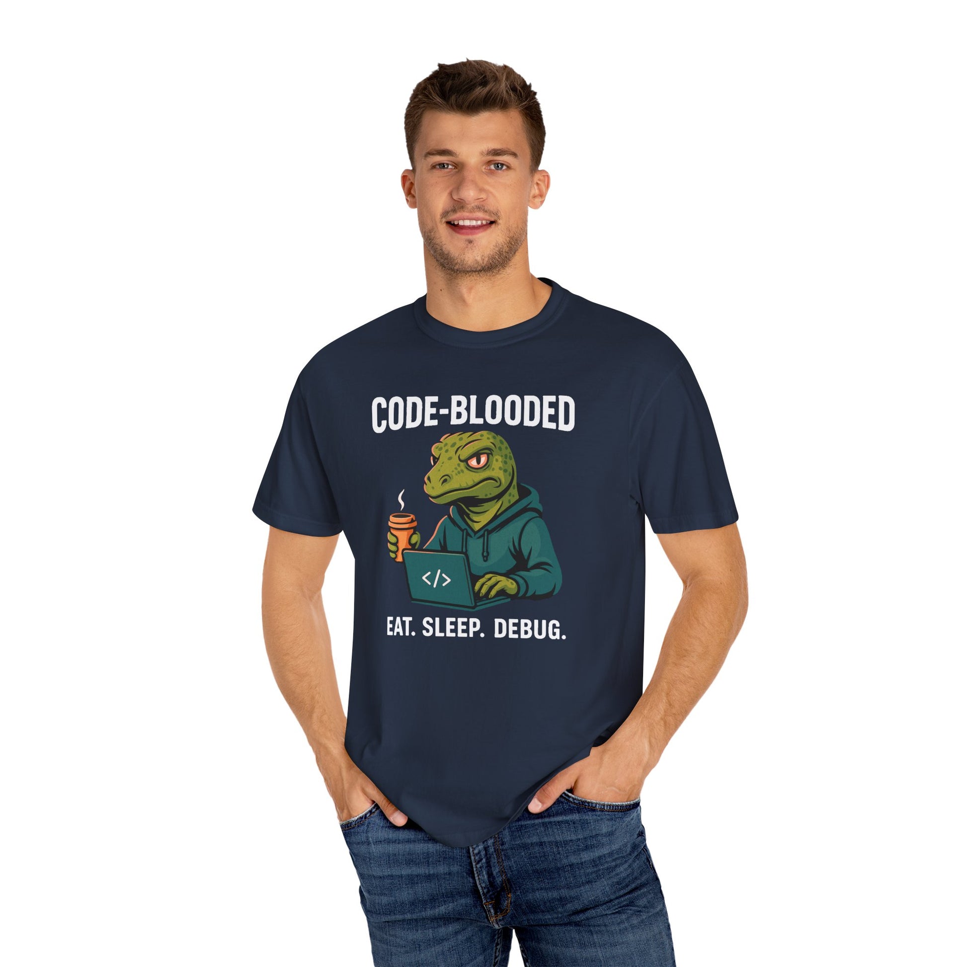 Code-Blooded Reptile Lizard Tech Developer T-shirt
