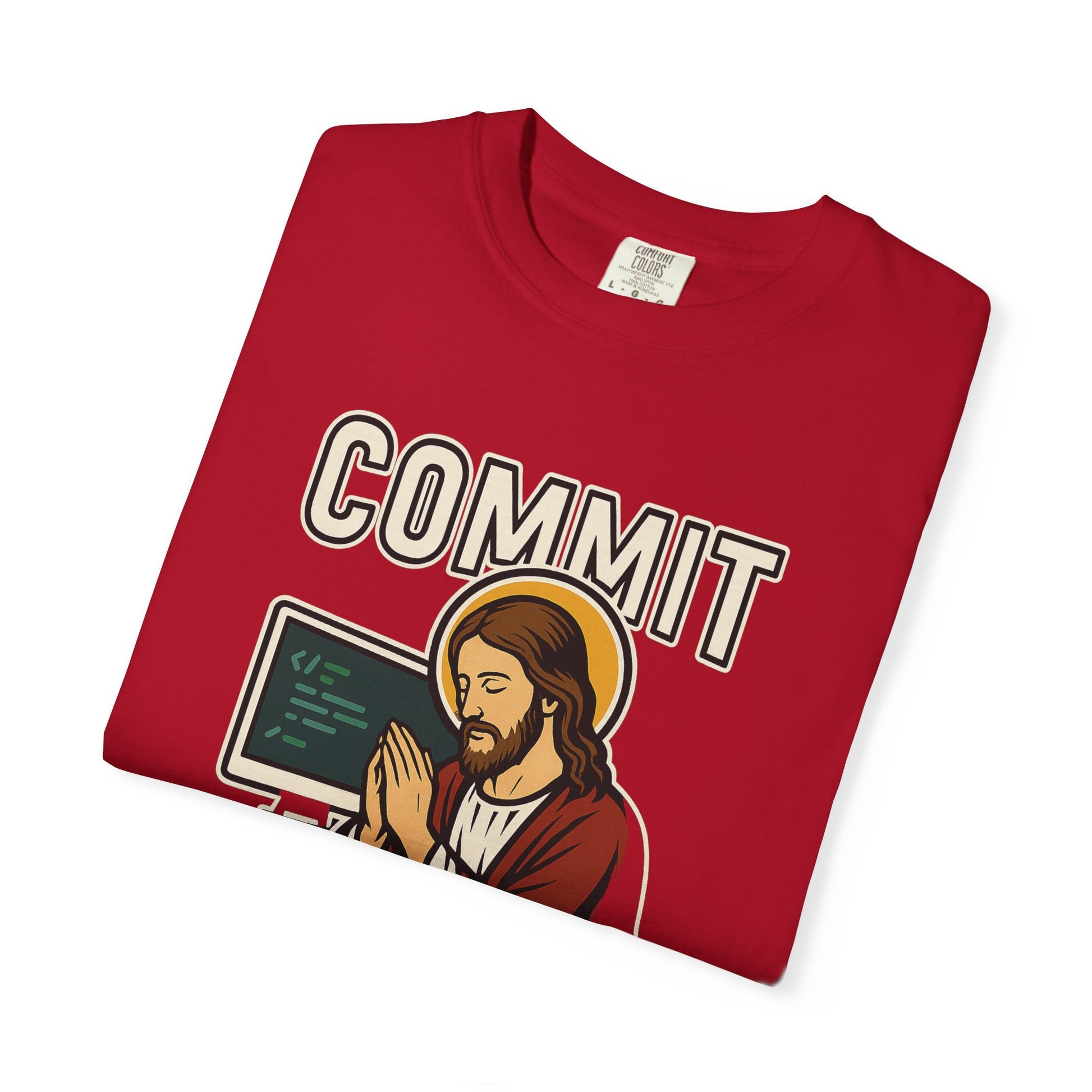 Commit Push Pray Jesus Tech Developer T-shirt