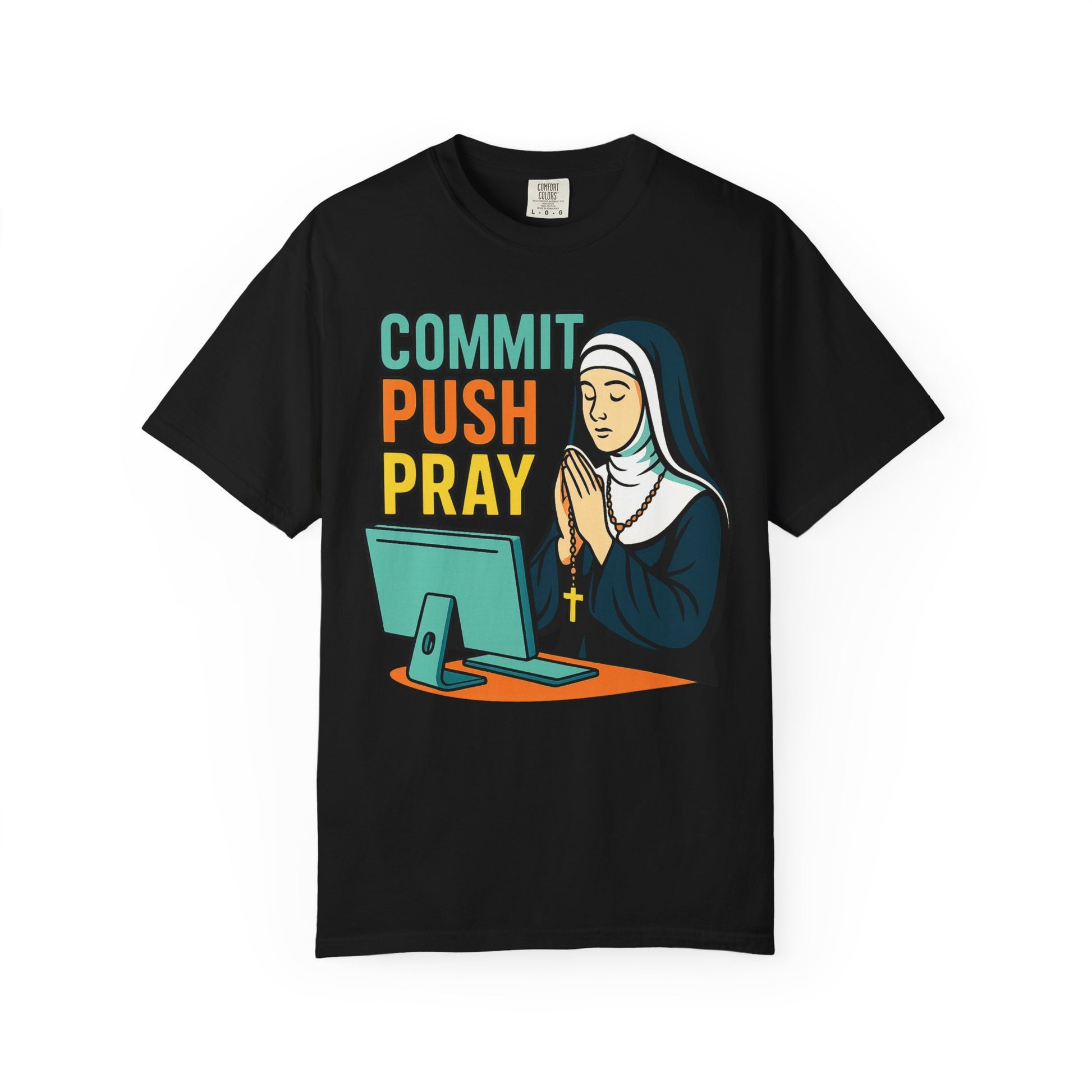 Commit Push Pray Nun Software Developer T-shirt