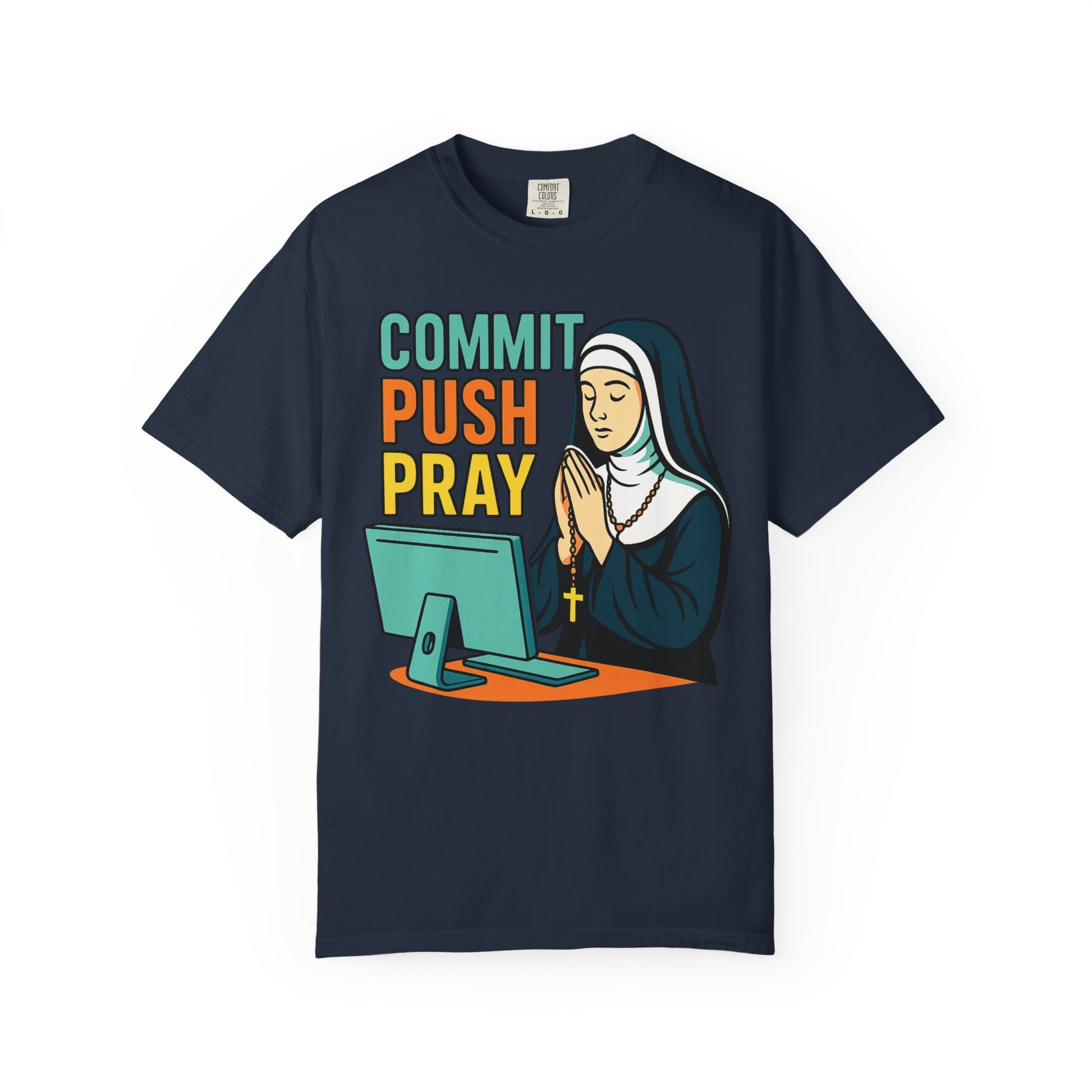 Commit Push Pray Nun Software Developer T-shirt