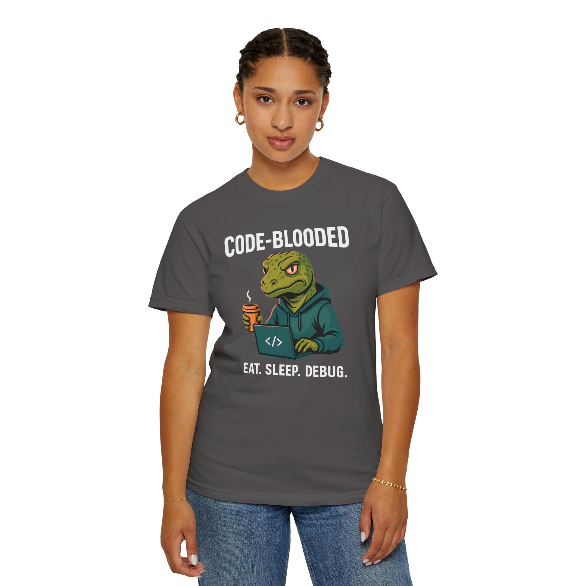 Code-Blooded Reptile Lizard Tech Developer T-shirt
