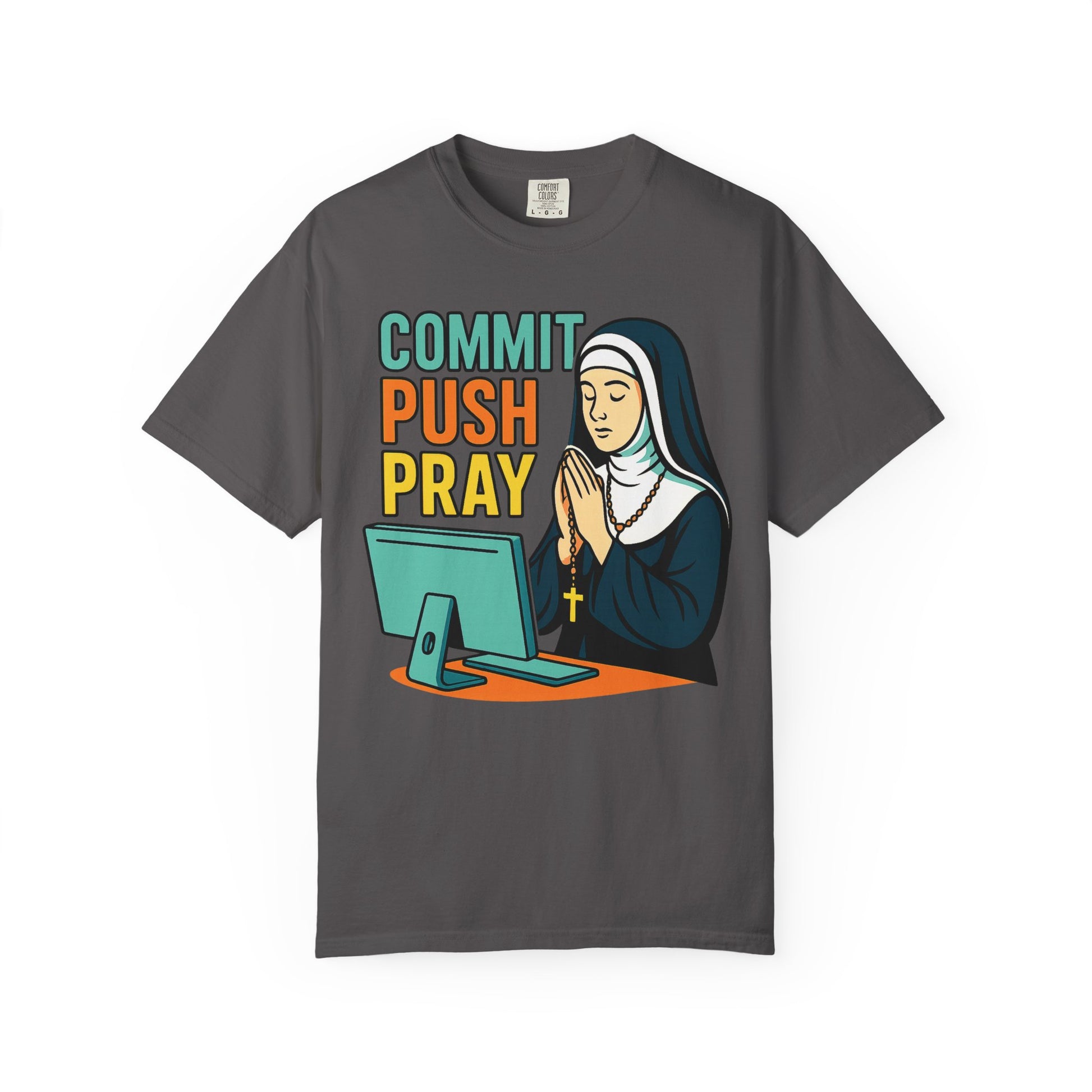 Commit Push Pray Nun Software Developer T-shirt