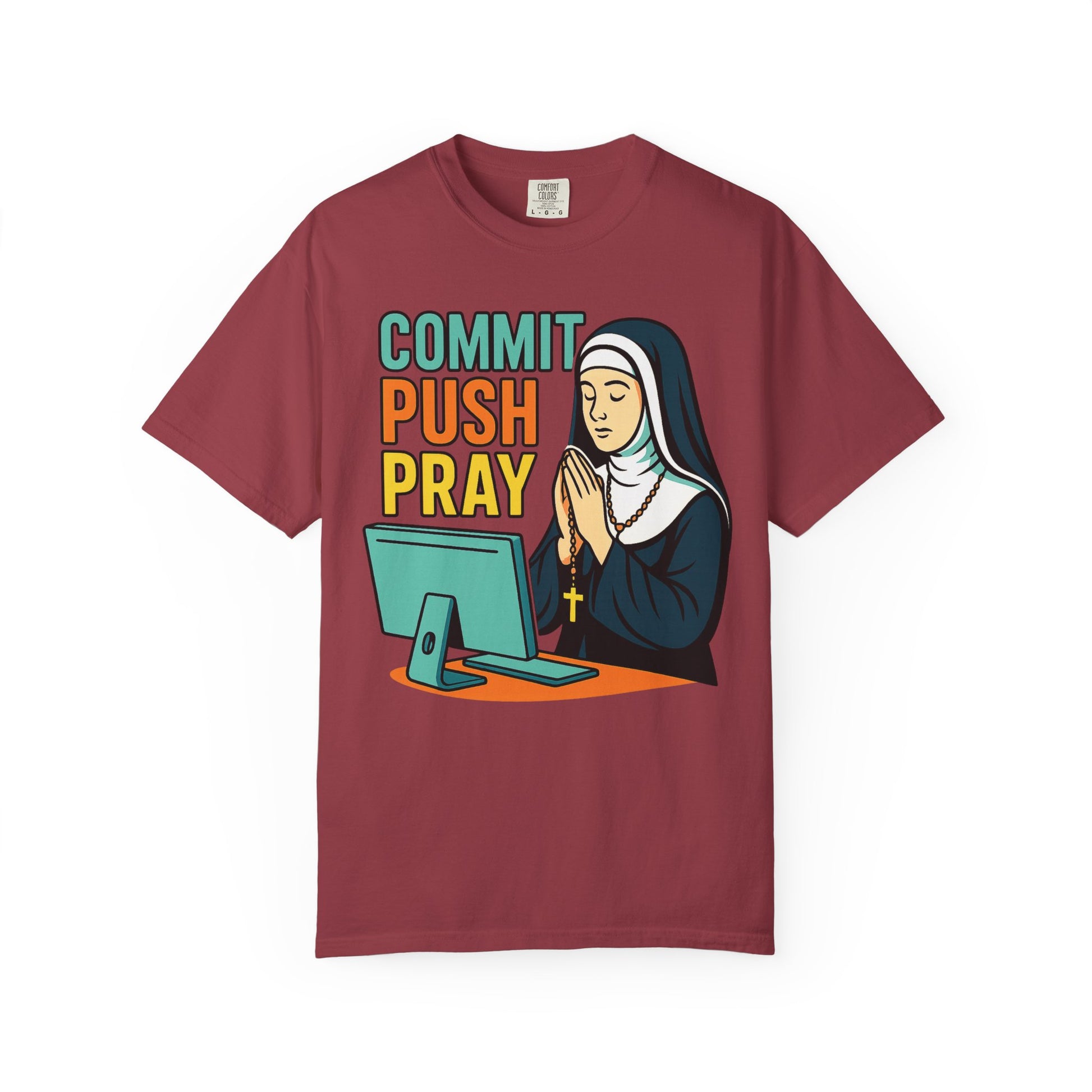 Commit Push Pray Nun Software Developer T-shirt