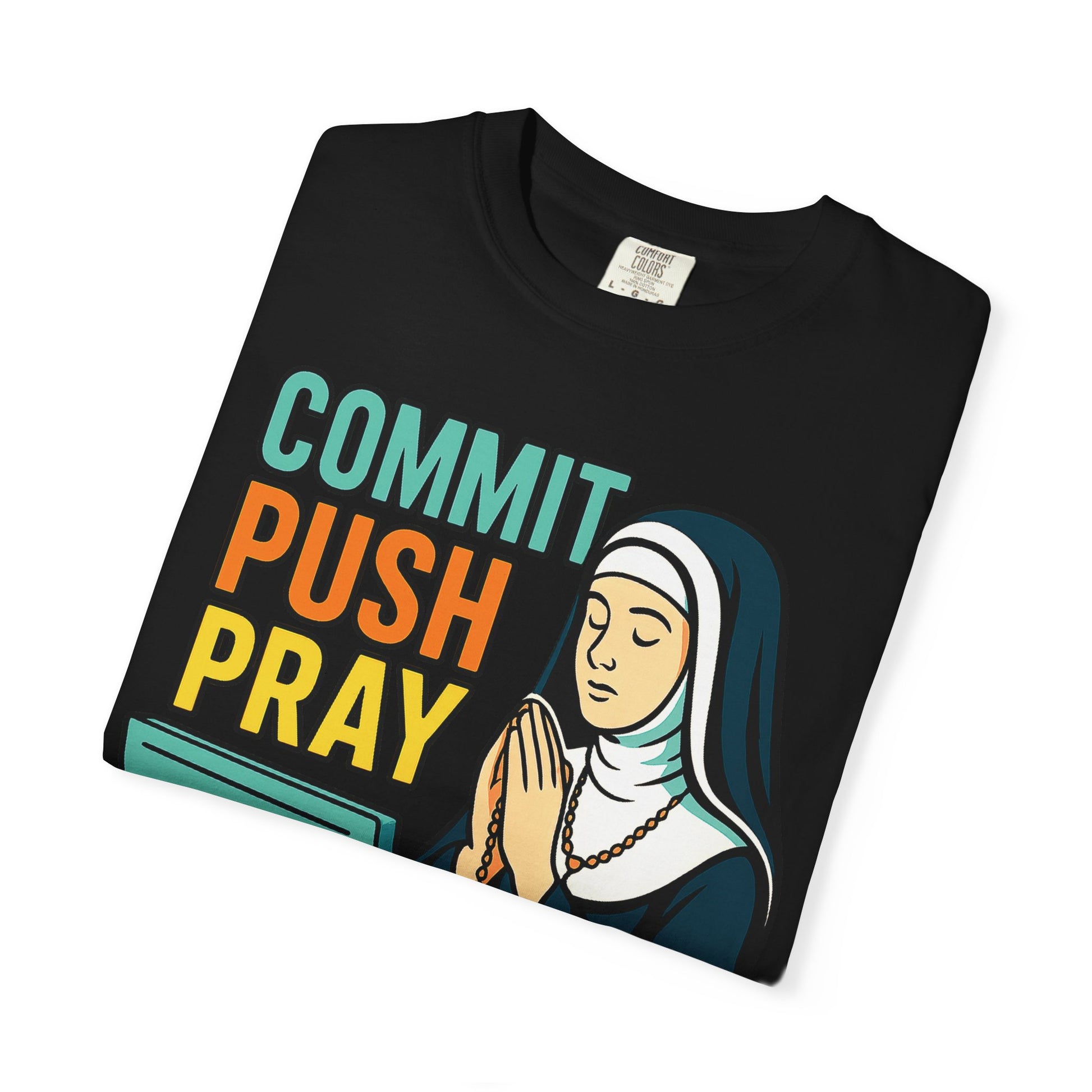 Commit Push Pray Nun Software Developer T-shirt