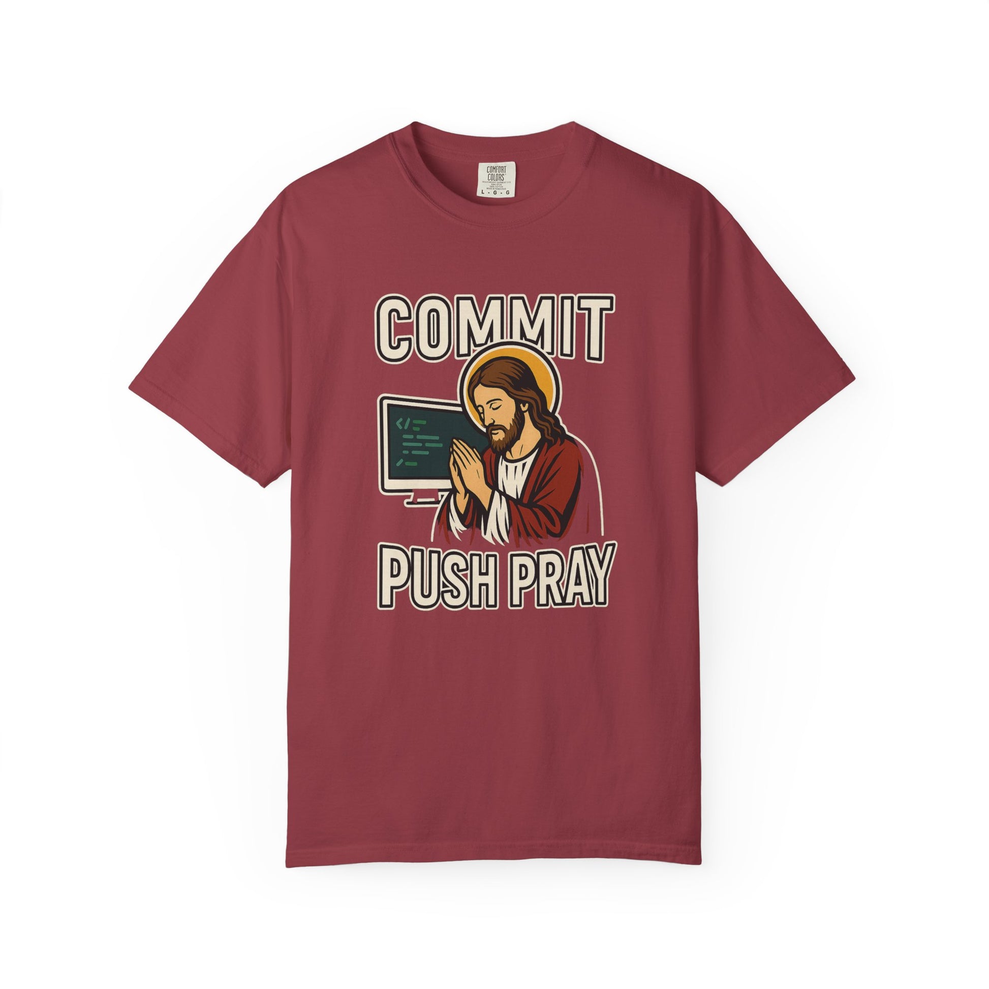 Commit Push Pray Jesus Tech Developer T-shirt