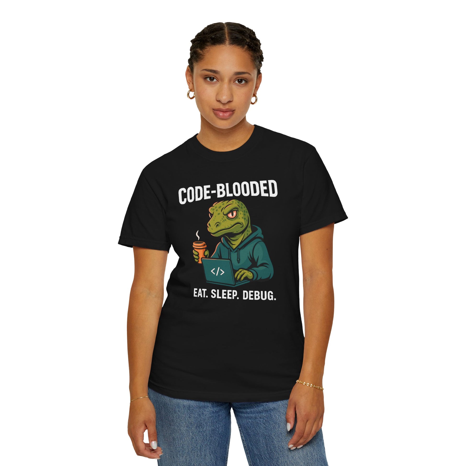 Code-Blooded Reptile Lizard Tech Developer T-shirt