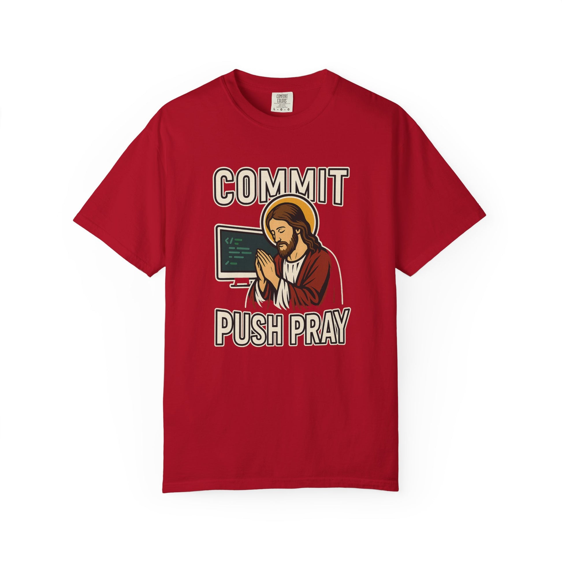 Commit Push Pray Jesus Tech Developer T-shirt