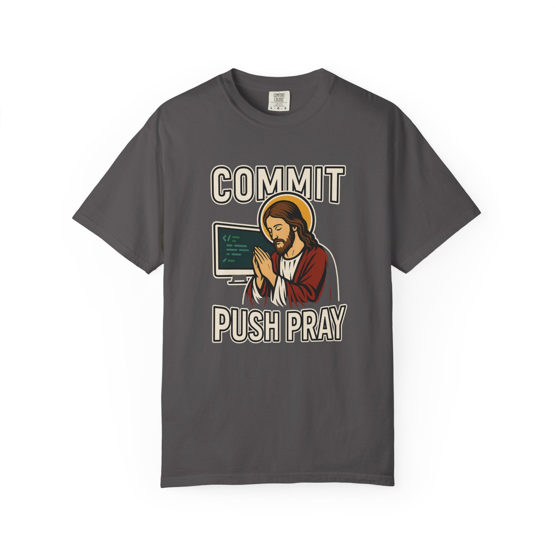 Commit Push Pray Jesus Tech Developer T-shirt