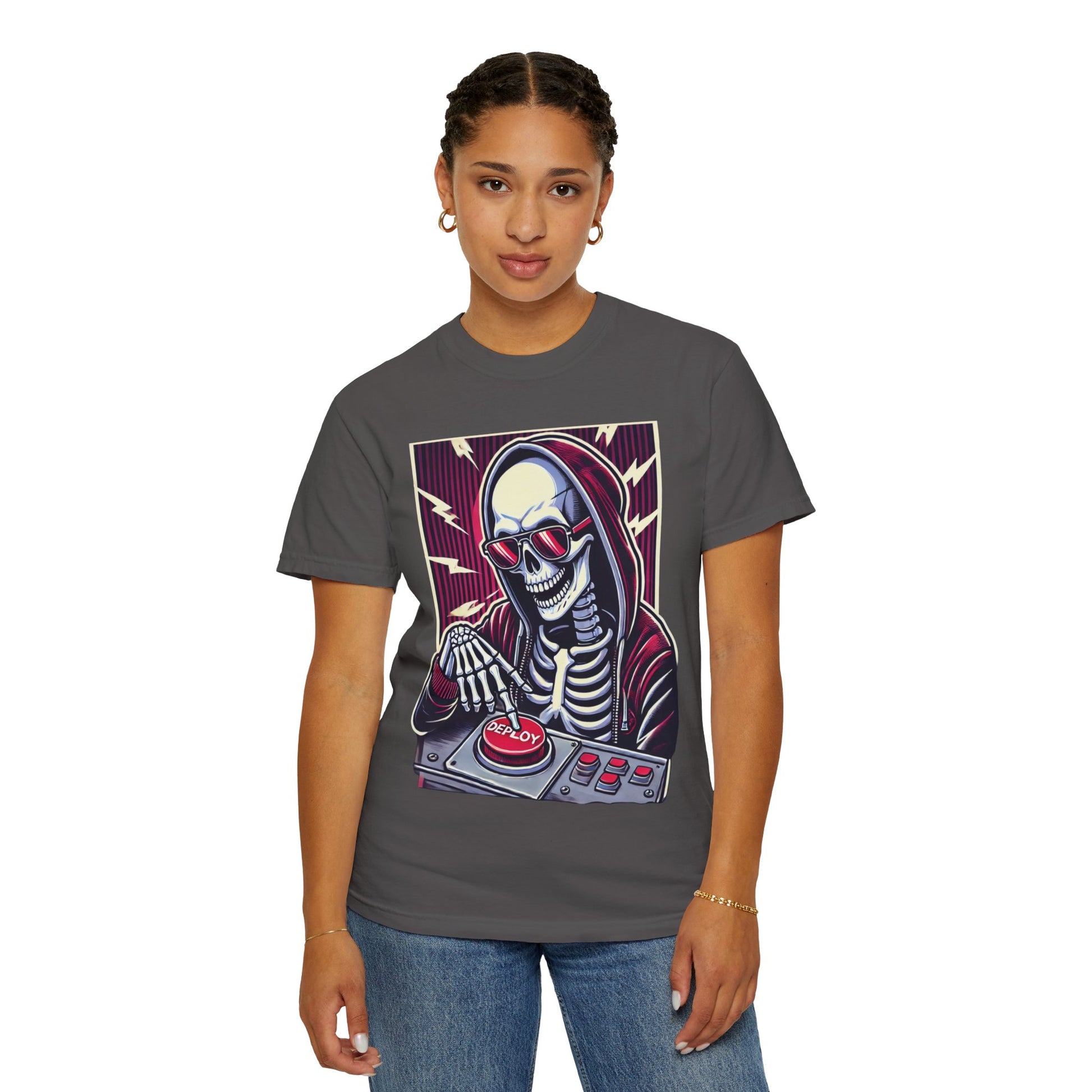 Skeleton Deploying Code T-Shirt